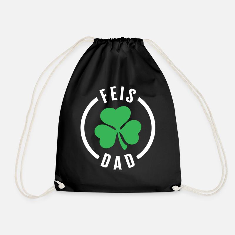 Vater Hemd, Feis Papa Dreiblättriges Kleeblatt Glück - Turnbeutel - Schwarz