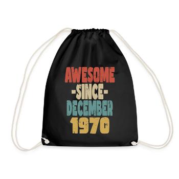 Génial décembre 1970 - Sac de sport léger - noir - Devant