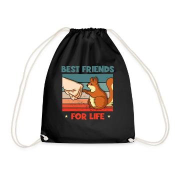 Meilleurs amis pour la vie Écureuil gris - Sac de sport léger - noir - Devant