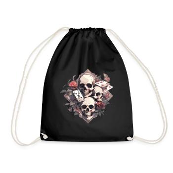 Poker Poker Player Casino Card Game - Drawstring Bag - black - Front