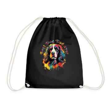 Hunde-Papa Hunderasse Englisch Springer-Spaniel - Turnbeutel - Schwarz - Vorne