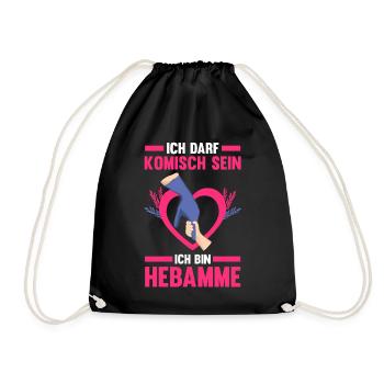 Geburtshelferin Hebamme - Turnbeutel - Schwarz - Vorne