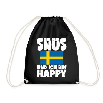 Snus Tabak Kautabak - Turnbeutel - Schwarz - Vorne