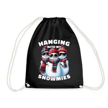 Hanging With My Snowmies Sunglasses Snowmen - Drawstring Bag - black - Front