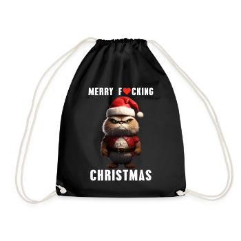 Joyeux Noël Grim Cat Noël - Sac de sport léger - noir - Devant
