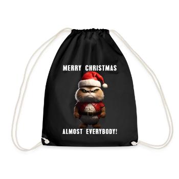Joyeux Noël Grim Cat Noël tenue - Sac de sport léger - noir - Devant