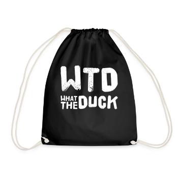 What the Duck lustiges Geschenk WTD - Turnbeutel - Schwarz - Vorne