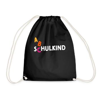 ABC Schulkind Einschulung Schulanfänger 1. Klasse - Turnbeutel - Schwarz - Vorne