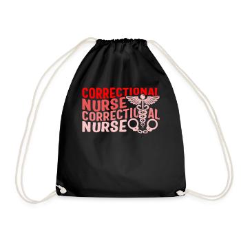 Krankenschwester-Hemd, Gefängniskrankenschwester-T-Shirt, RN-Geschenk - Turnbeutel - Schwarz - Vorne