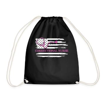 Krankenschwester-Hemd, Gefängniskrankenschwester-T-Shirt, RN-Geschenk - Turnbeutel - Schwarz - Vorne