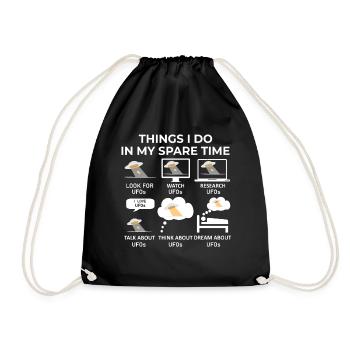 Things I Do in my Spare Time - UFOs - Drawstring Bag - black - Front