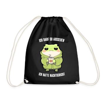 Ich Darf So Aussehen Kawaii Frosch Nachtschicht - Turnbeutel - Schwarz - Vorne