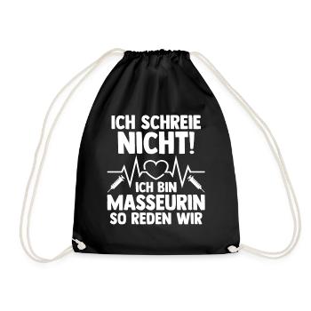 Physiotherapeutin Massage Masseurin - Turnbeutel - Schwarz - Vorne
