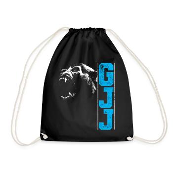 Guerilla Jiu Jitsu Gorilla Head BJJ Geschenk - Turnbeutel - Schwarz - Vorne