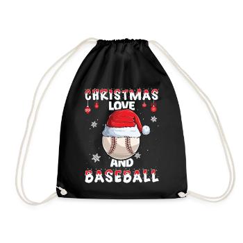 Joueur de baseball Équipe Club Noël Amour - Sac de sport léger - noir - Devant