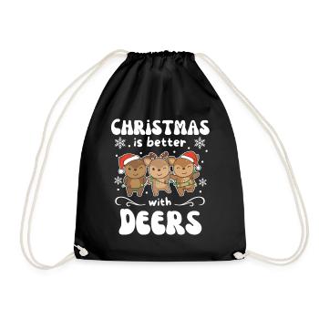 Noël, c’est mieux avec les cerfs - Sac de sport léger - noir - Devant