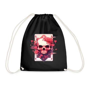 Poker Poker Player Casino Card Game - Drawstring Bag - black - Front