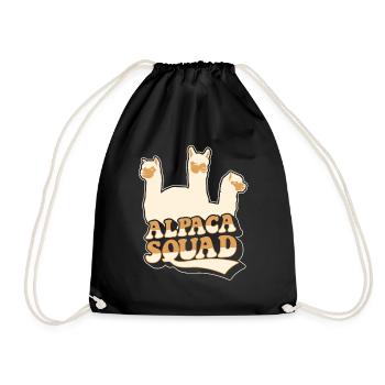 Alpaca Squad Pako Huacaya Llama Alpaca Breeder - Drawstring Bag - black - Front