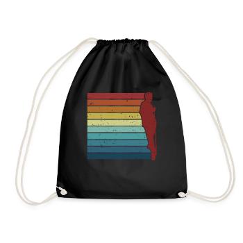 Retro Snooker Pool Table Billiards - Drawstring Bag - black - Front