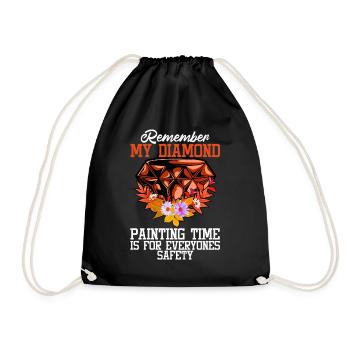 Embroidery, Handicrafts, Hobby, Diamond Painter, - Drawstring Bag - black - Front