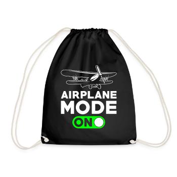 RC Modellflugzeug Pilot Geschenk - Turnbeutel - Schwarz - Vorne