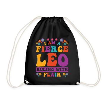Leo Zodiac Personality Groovy Cool Leo Idea - Drawstring Bag - black - Front
