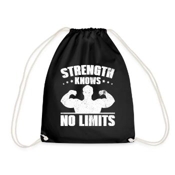 Strength Knows No Limits Empowering Workout Fitnes - Turnbeutel - Schwarz - Vorne