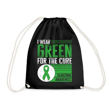 Chemise contre le glaucome, je porte du vert pour la guérison - Sac de sport léger - noir - Devant