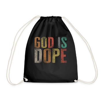 Christliches Hemd, Gott ist T-Shirt, Christentum Geschenk - Turnbeutel - Schwarz - Vorne