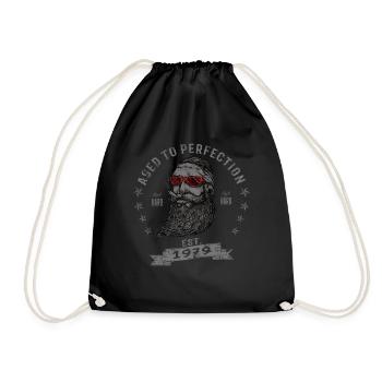 1979 Birthday Aged to perfection Old Man - Drawstring Bag - black - Front