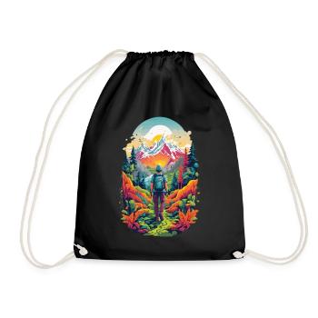 Aesthetics of the mountains Hiking Adventure in nature - Drawstring Bag - black - Front