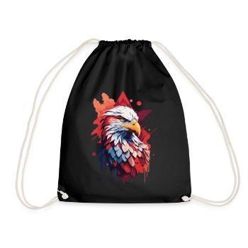 Adler Wappen Ästhetik Vogel Stolz Design - Turnbeutel - Schwarz - Vorne