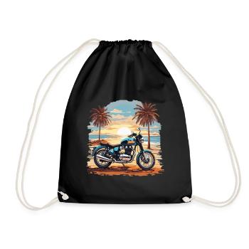 Moto Plage Vintage Trip Biker Design - Sac de sport léger - noir - Devant