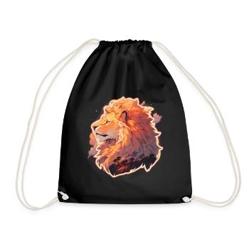 Lion, Chat Sauvage, Tête De Lion, Lion, Bébé, Gros Chat - Sac de sport léger - noir - Devant