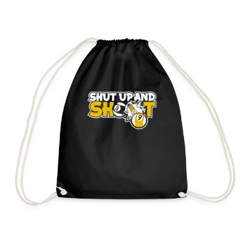 Shut Up And Shoot Billiards Snooker Billardtisch - Turnbeutel - Schwarz - Vorne