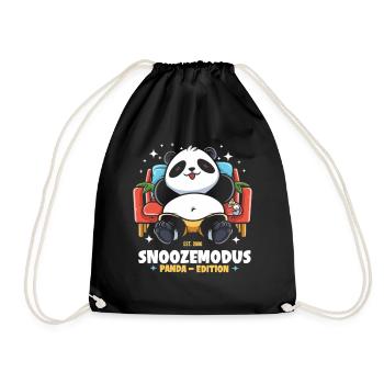 Panda-Faulenzerparadies - Turnbeutel - Schwarz - Vorne