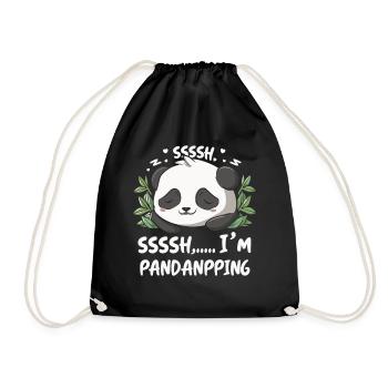 Relaxation with Panda power - Drawstring Bag - black - Front