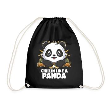 Chillin like a Panda - Drawstring Bag - black - Front