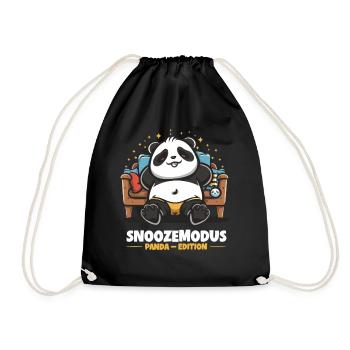 Snooze Mode - Panda Edition - Drawstring Bag - black - Front