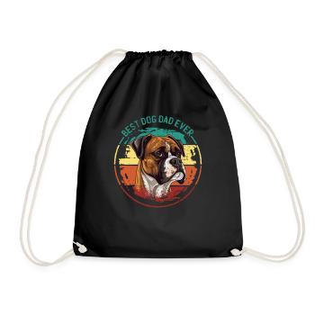 Boxer-Hunderasse Boxer-dad Zubehör Hundehalter - Turnbeutel - Schwarz - Vorne
