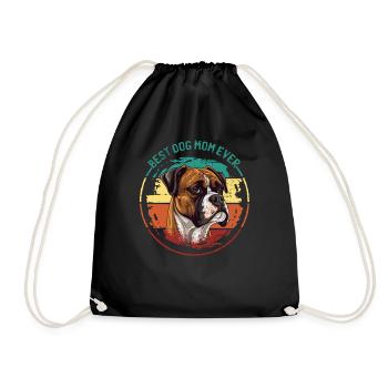 Boxer Dog Breed Boxer Mom Accessories Dog Owner - Drawstring Bag - black - Front