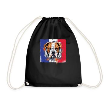Boxer Race Chien Boxer Chiens Drapeau Français - Sac de sport léger - noir - Devant