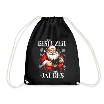WEIHNACHTEN BESTE ZEIT DES JAHRES GAMER GAMING - Turnbeutel - Schwarz - Vorne