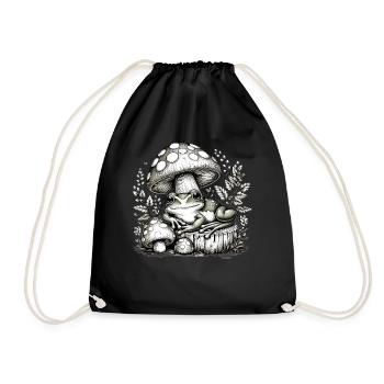 Cottagecore Aesthetic Vintage Nature Forest - Drawstring Bag - black - Front