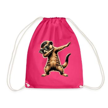 Tamponner le suricate avec des lunettes de soleil Cool Meerkat - Sac de sport léger - fuchsia - Devant