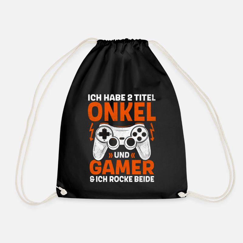 ZWEI TITEL ONKEL UND GAMER ROCKE BEIDE GAMING - Turnbeutel - Schwarz