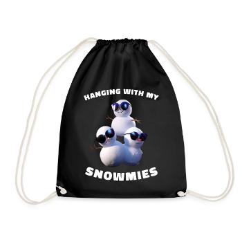 Hanging With My Snowmies Snowman Sunglasses - Drawstring Bag - black - Front