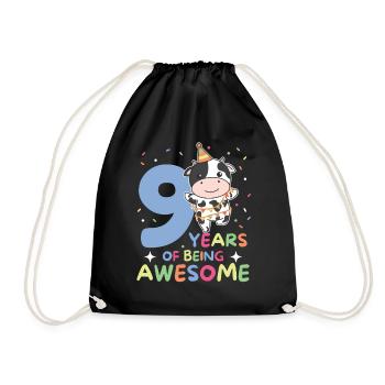 Vache pour les enfants de 9 ans de neuf ans - Sac de sport léger - noir - Devant