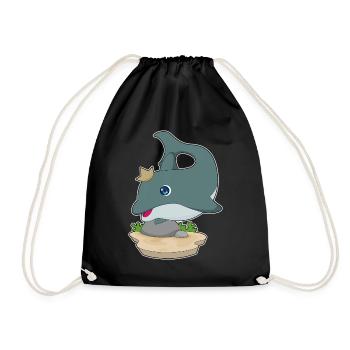 Dolphin Crown - Drawstring Bag - black - Front