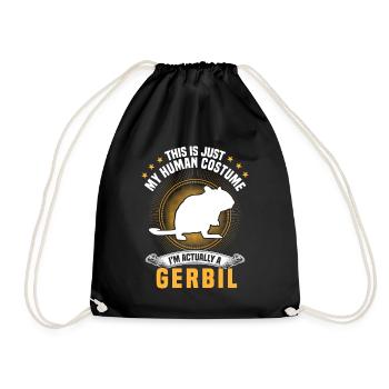 Gerbil Costume Rodent Gerbil - Drawstring Bag - black - Front